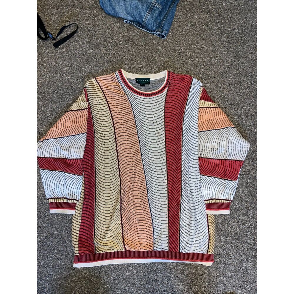 Vintage Tundra Canada Knit Sweater 2XL Biggie Coogi Style